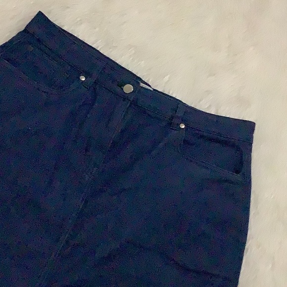 Mast and Barbour women’s dark denim jean pencil straight skirt size 34 - Picture 2 of 7